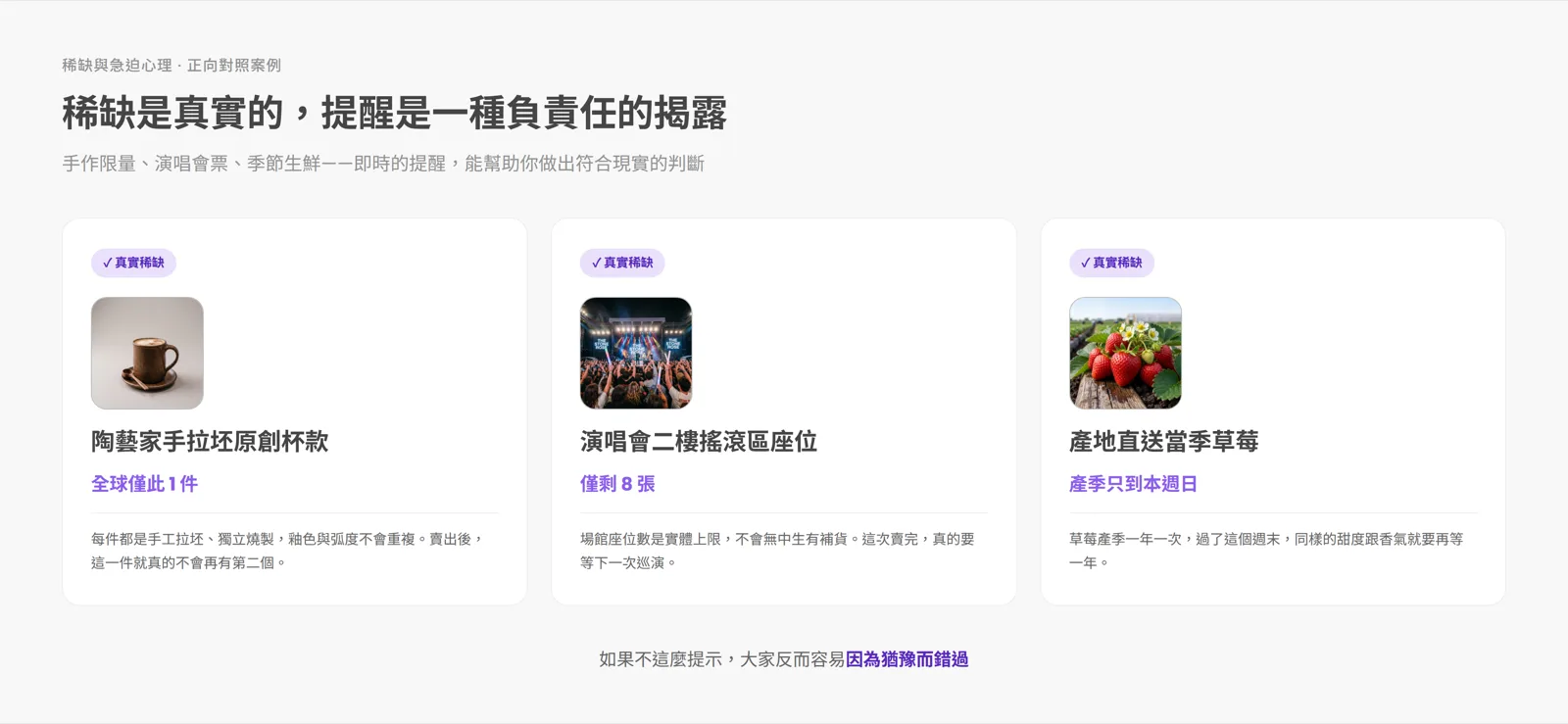 真實稀缺與行銷配額的差異示意